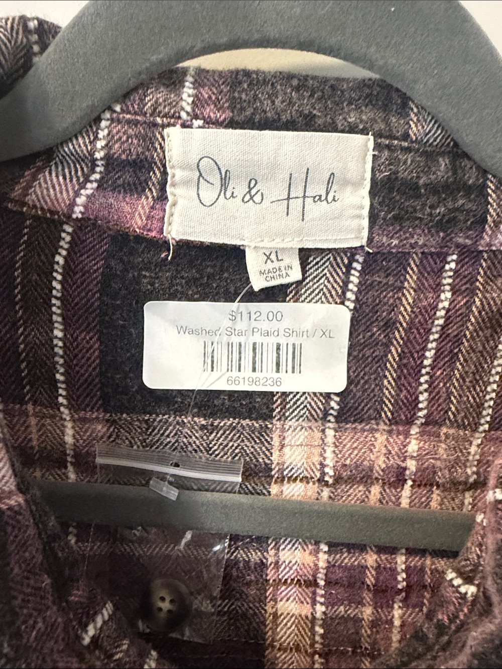 Oli & Hali Multicolor Plaid Button-Down Shirt with Star Appliqué - Picture 2 of 4